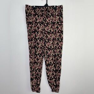 GILLIAN G floral elastic waist pants